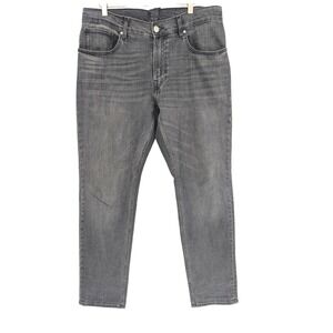 Hudson Blake Slim Straight Jeans Mens 36x34 Black Altered Faded Denim Streetwear